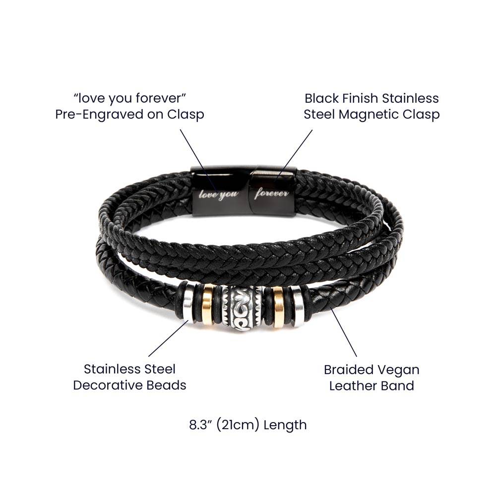 To My Father - Your the Best Braided Vegan Leather Bracelet