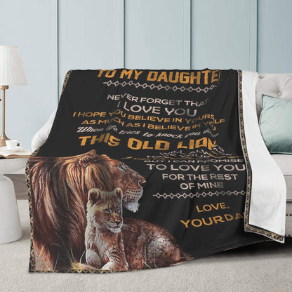 To My Daughter - Love, Dad Soft Polyester Premium Fleece Blanket 02