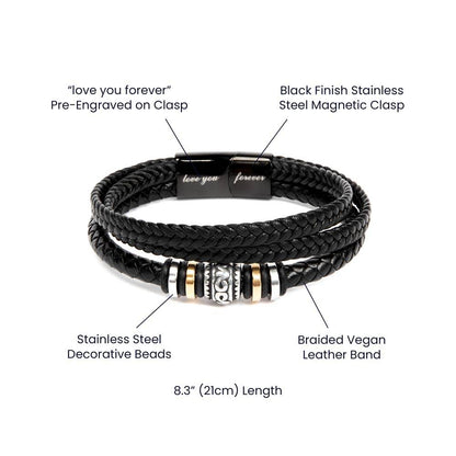 TO MY MAN - My Missing Piece Braided Vegan Leather Bracelet