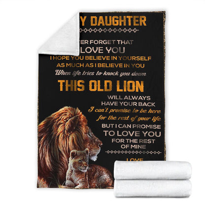 To My Daughter - Love, Dad Soft Polyester Premium Fleece Blanket 02