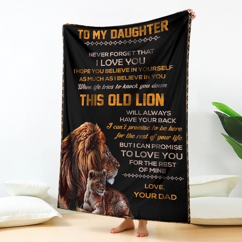 To My Daughter - Love, Dad Soft Polyester Premium Fleece Blanket 02